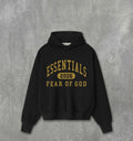 Fear of God Essentials 2026 varsity hoodie in black