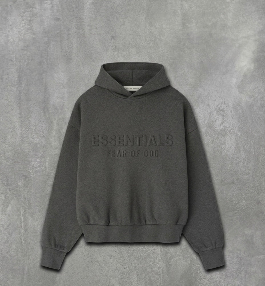 Fear of God Essentials FW25 classic hoodie in Dark Heather