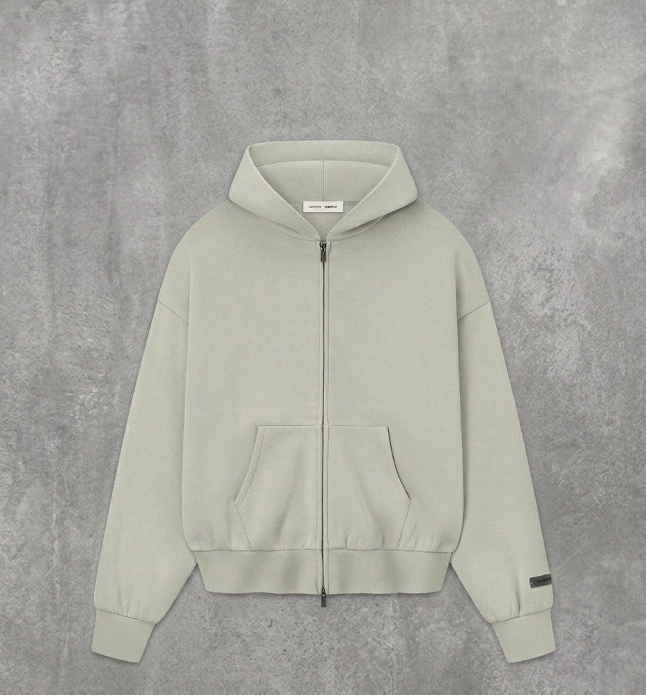 Fear of God Essentials FW25 zip-up hoodie in Abbey Stone