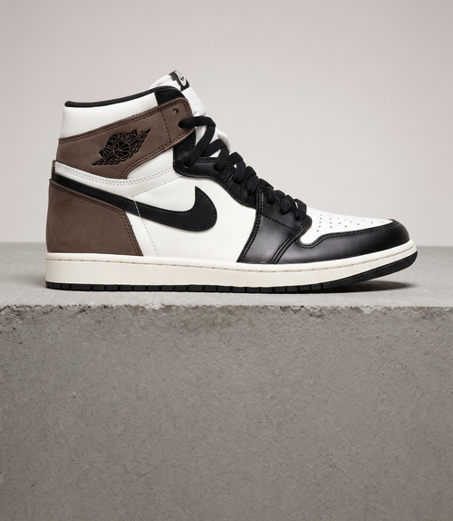 Air Jordan 1 Retro High Dark Mocha, side profile studio photograph