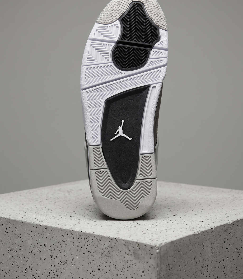 Air Jordan 4 Retro Military Black, outsole tread detail