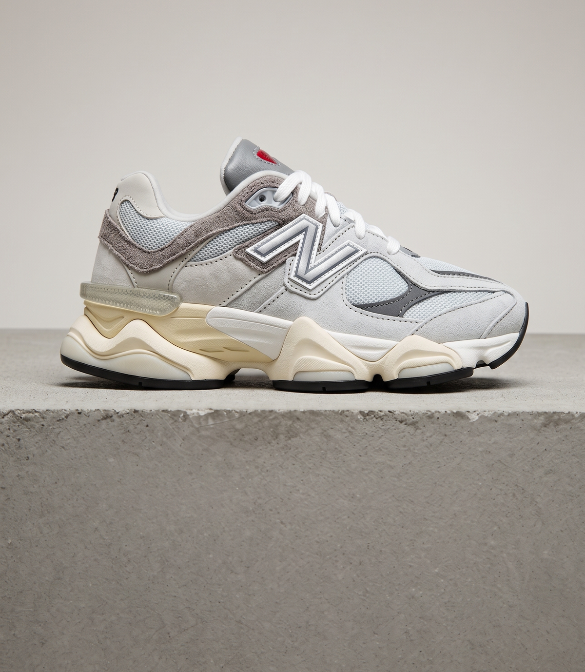 New Balance 9060 Rain Cloud, side profile studio photograph