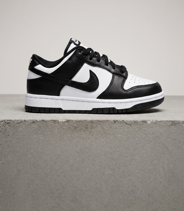 Nike Dunk Low Retro SE Panda, side profile studio photograph