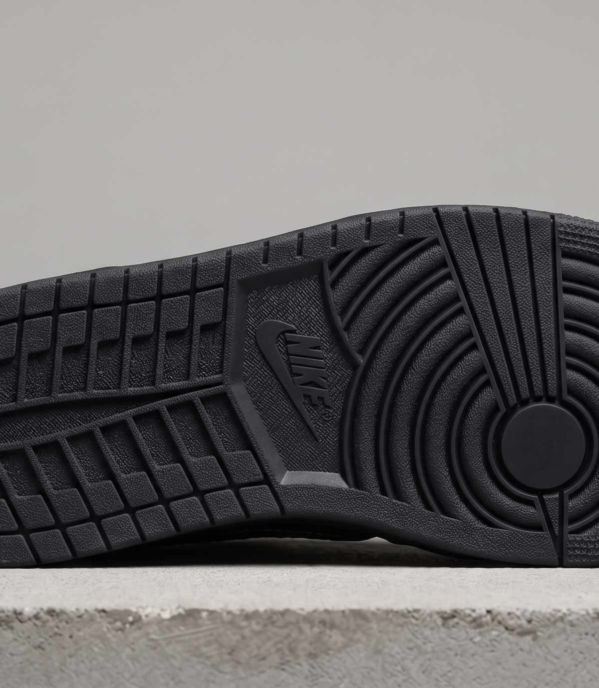 Travis Scott x Air Jordan 1 Low Black Phantom, outsole tread detail
